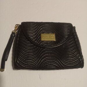 Versace Parfums Women's Black Wristlet Makeup Bag with Zippered Inside Pocket